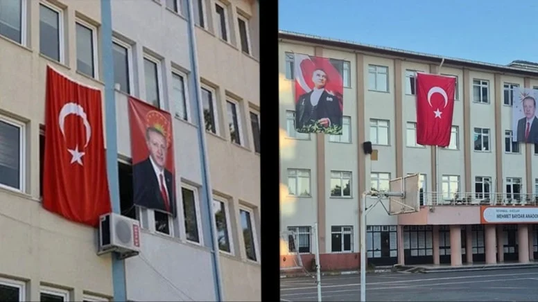 Okullarda Erdoğan Posteri