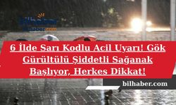 6 İlde Sarı Kodlu Acil Uyarı!