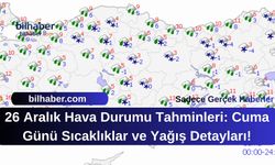 26 Aralık Hava Durumu Tahminleri: Cuma Günü Sıcaklıklar ve Yağış Detayları!