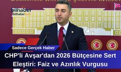 CHP'li Avşar'dan 2026 Bütçesine Sert Eleştiri: Faiz ve Azınlık Vurgusu