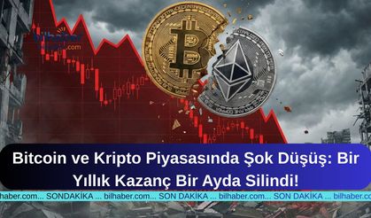 Bitcoin ve Kripto Piyasasında Şok Düşüş: Bir Yıllık Kazanç Bir Ayda Silindi!