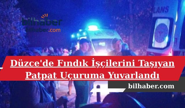 Düzce'de Fındık İşçilerini Taşıyan Patpat Uçuruma Yuvarlandı