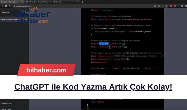 ChatGPT ile Kod Yazma Artık Çok Kolay!ChatGPT ile Kod Yazma Artık Çok Kolay!