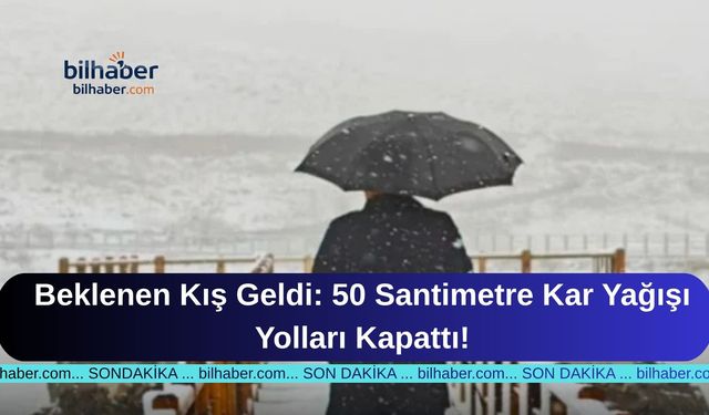Beklenen Kış Geldi: 50 Santimetre Kar Yağışı Yolları Kapattı!