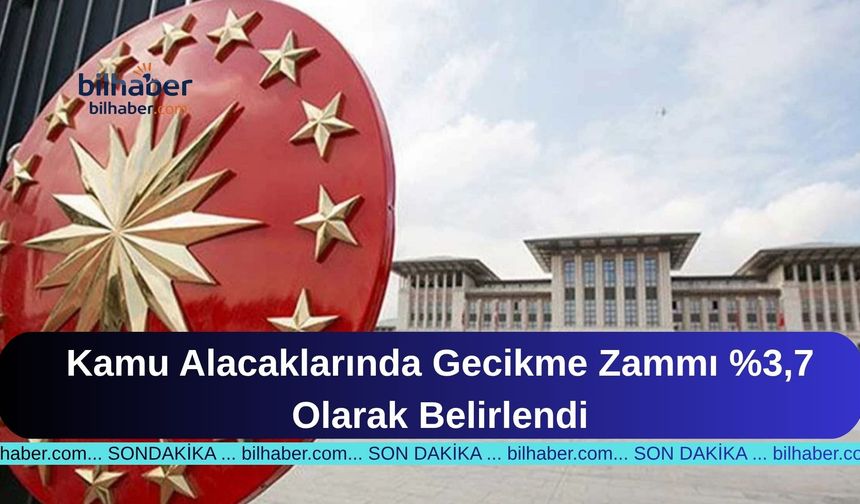 Kamu Alacaklarında Gecikme Zammı %3,7 Olarak Belirlendi