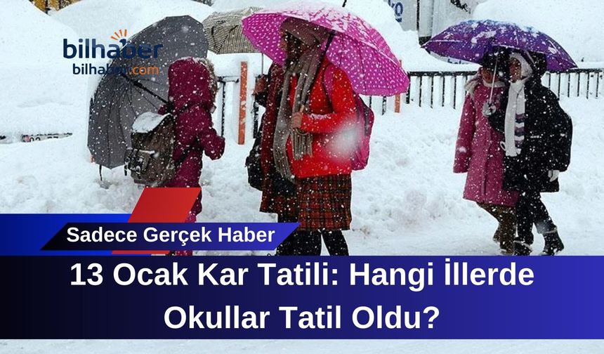 13 Ocak Kar Tatili: Hangi İllerde Okullar Tatil Oldu?